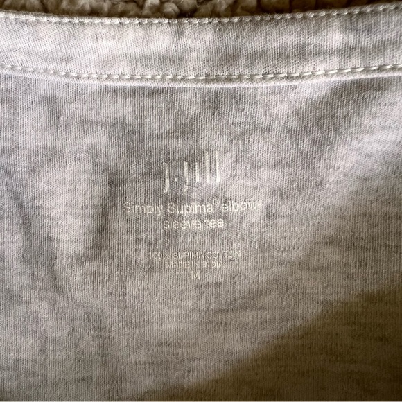 J. Jill simply supima elbow sleeve tee boatneck supima cotton M gray nice! - Picture 5 of 6